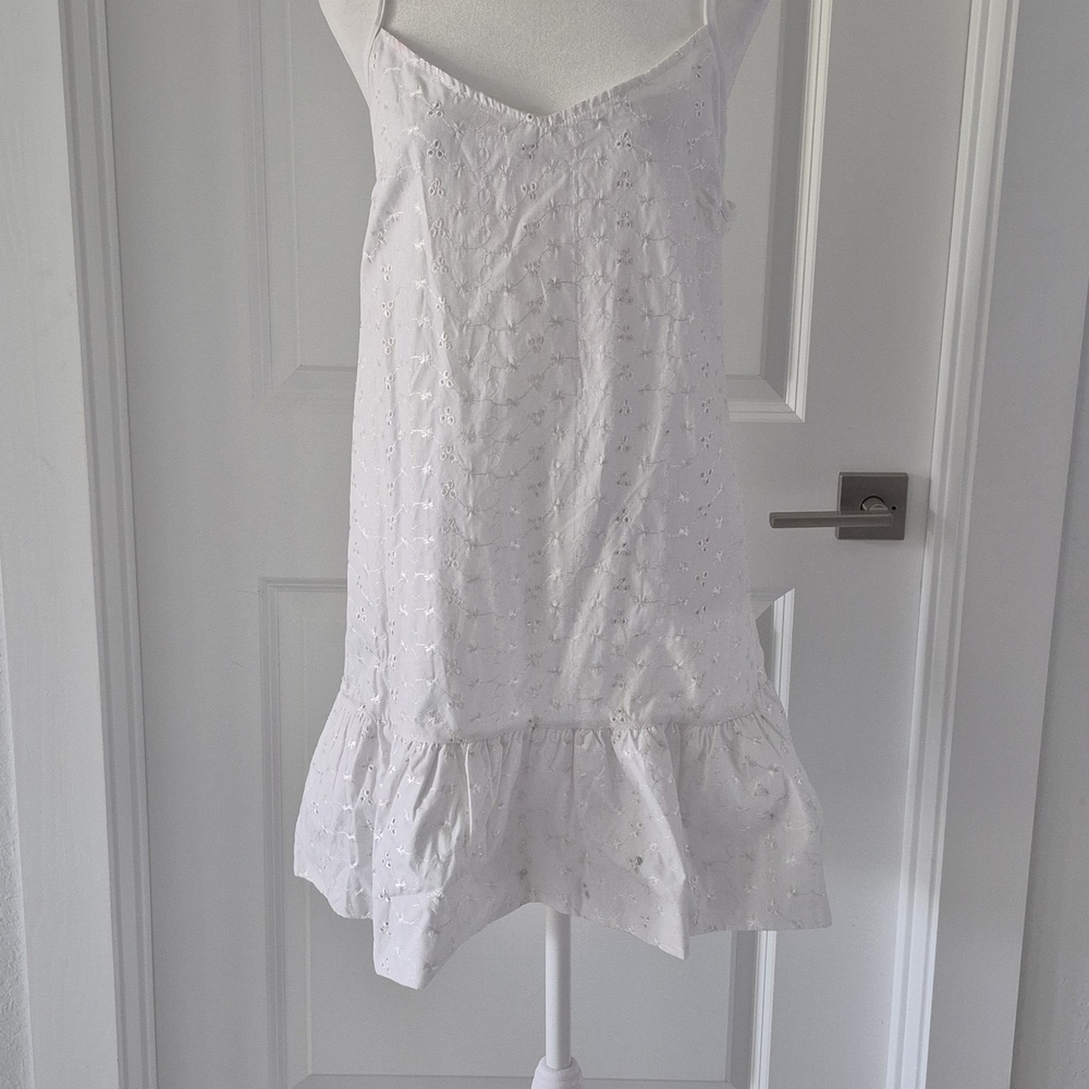 White Embroidered Floral Sun Dress